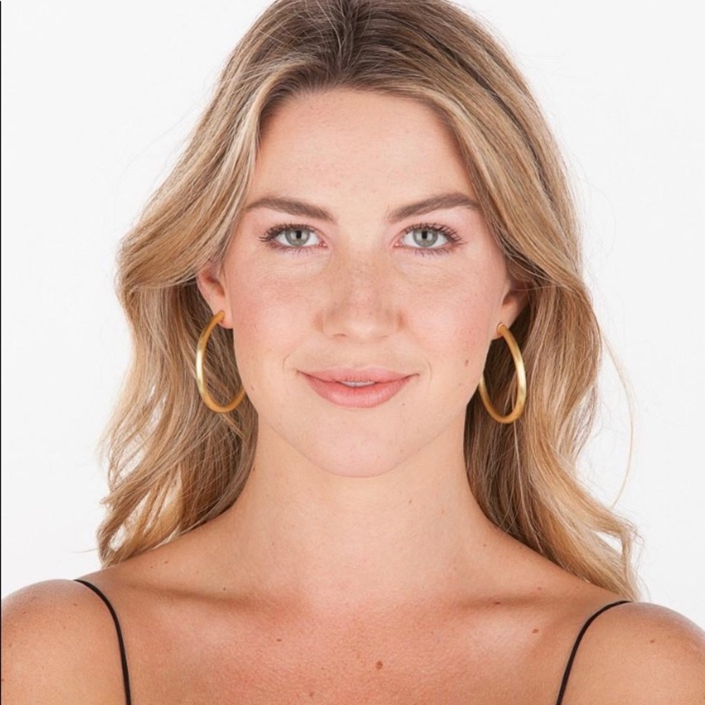 Shiela Fajl Fav Petite Hoop Brushed Gold